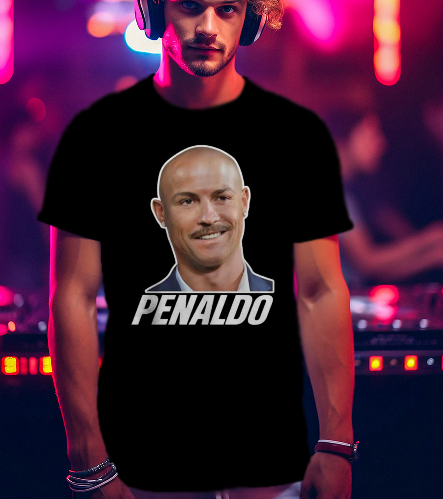 Bruhtees Penaldo Head Bald Mustache T-Shirt