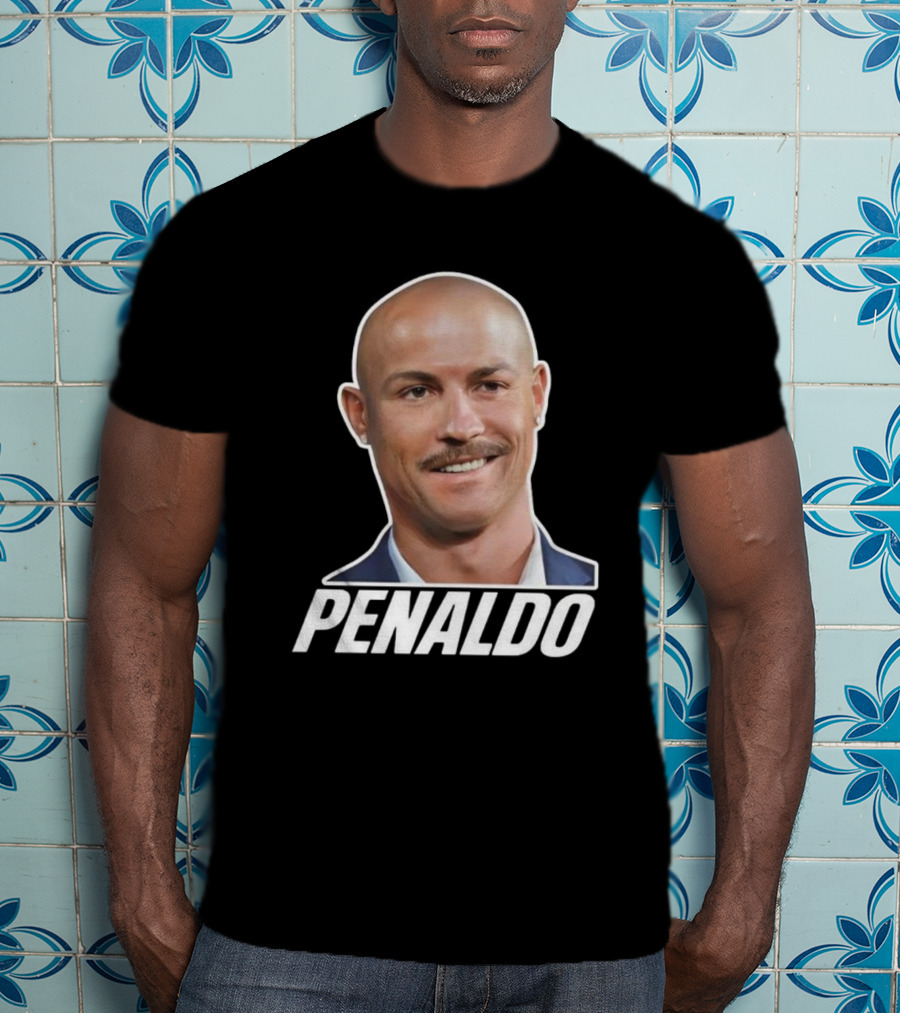 Bruhtees Penaldo Head Bald Mustache T-Shirt