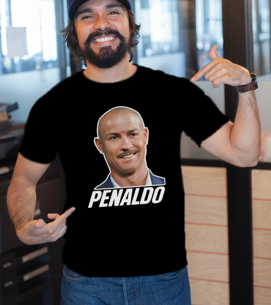 Bruhtees Penaldo Head Bald Mustache T-Shirt