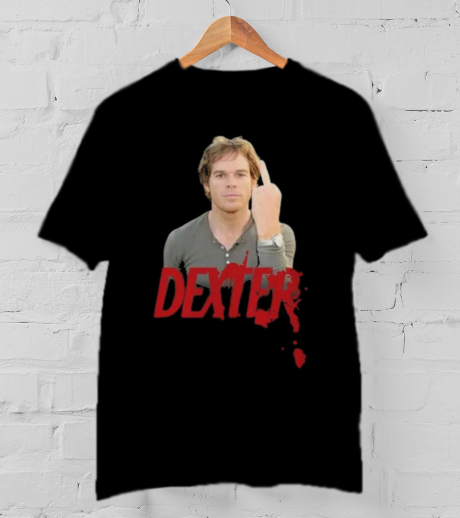 Dexter Middle Finger Blood Splatter T-Shirt