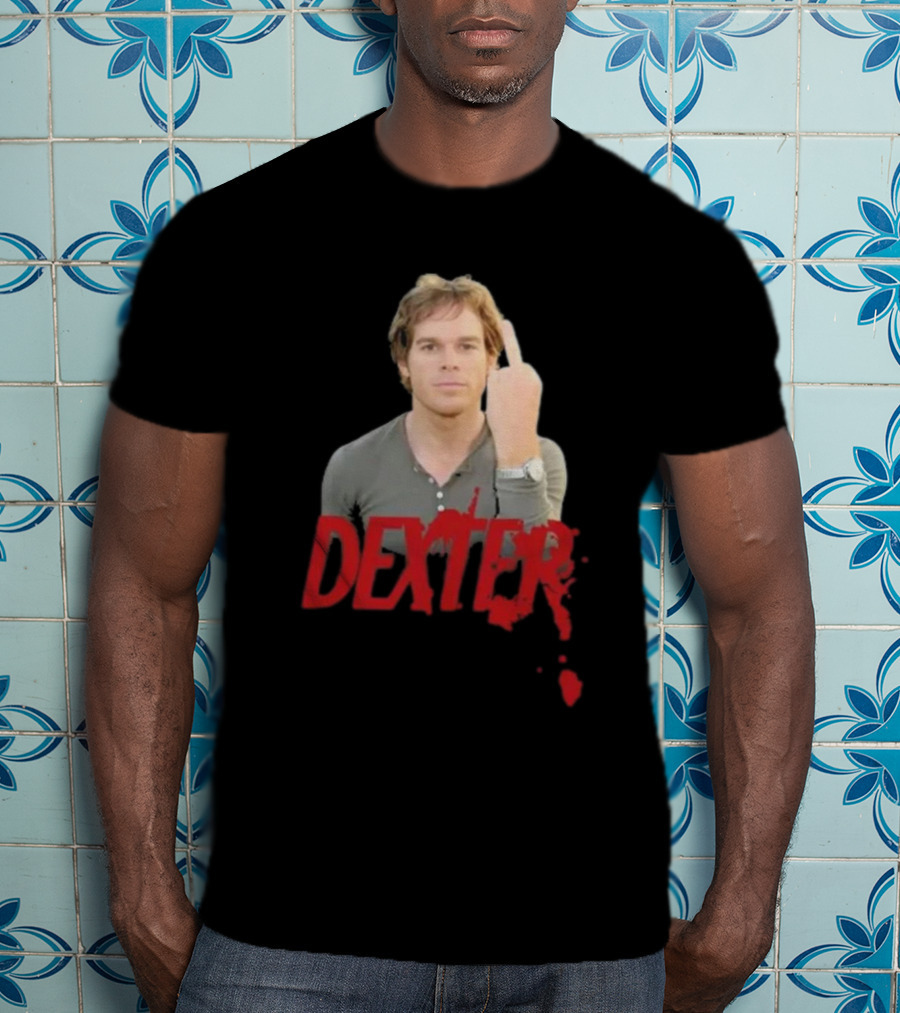 Dexter Middle Finger Blood Splatter T-Shirt