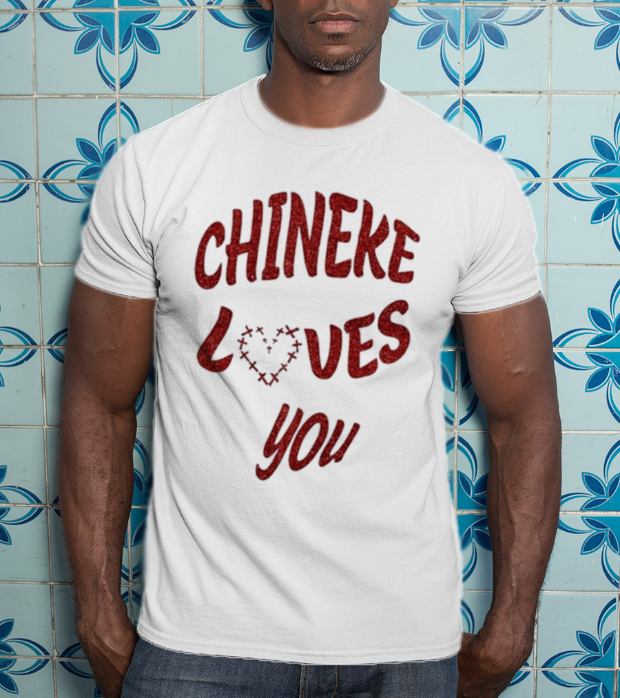 Chineke Loves You Heart Design Christmas T-Shirt