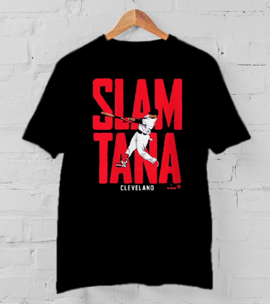 Slamtana Cleveland Guardians MLB Carlos Santana Baseball Player T-Shirt