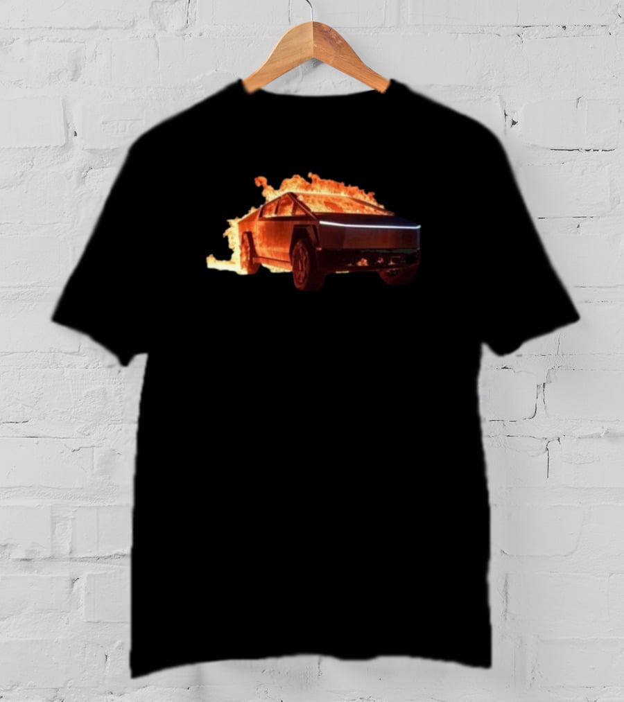 TexasTSLA Cybertruck Resilient To Explosions In Fiery Display T-Shirt