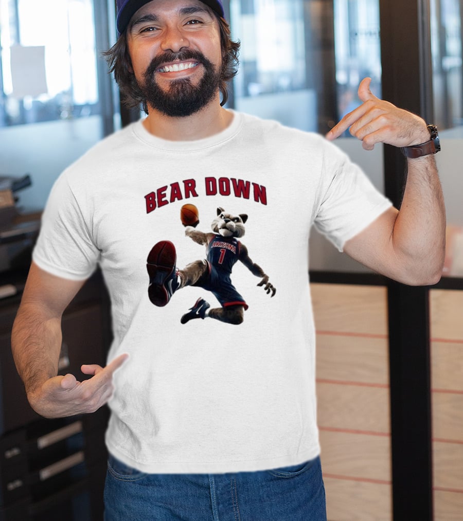 Bear Down Arizona Wildcats 2025 Basketball Mascot T-Shirt