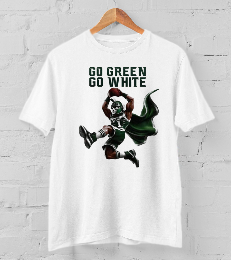 Michigan State Spartans Go Green Go White Football Mascot 2025 T-Shirt