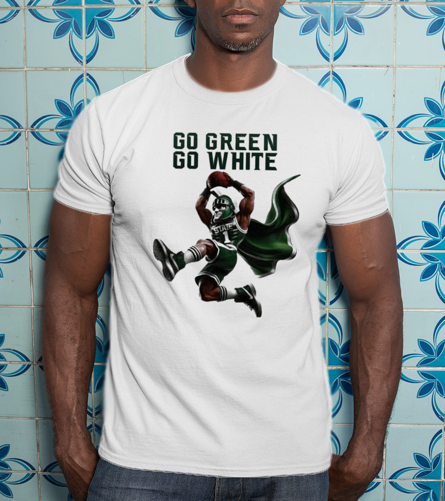 Michigan State Spartans Go Green Go White Football Mascot 2025 T-Shirt