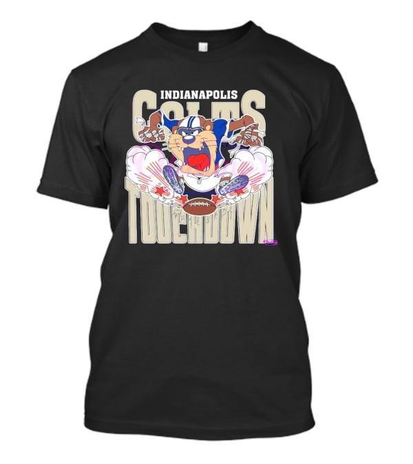 Indianapolis Colts Touchdown NFL Tasmanian Devil 2025 Football Cartoon T-Shirt
