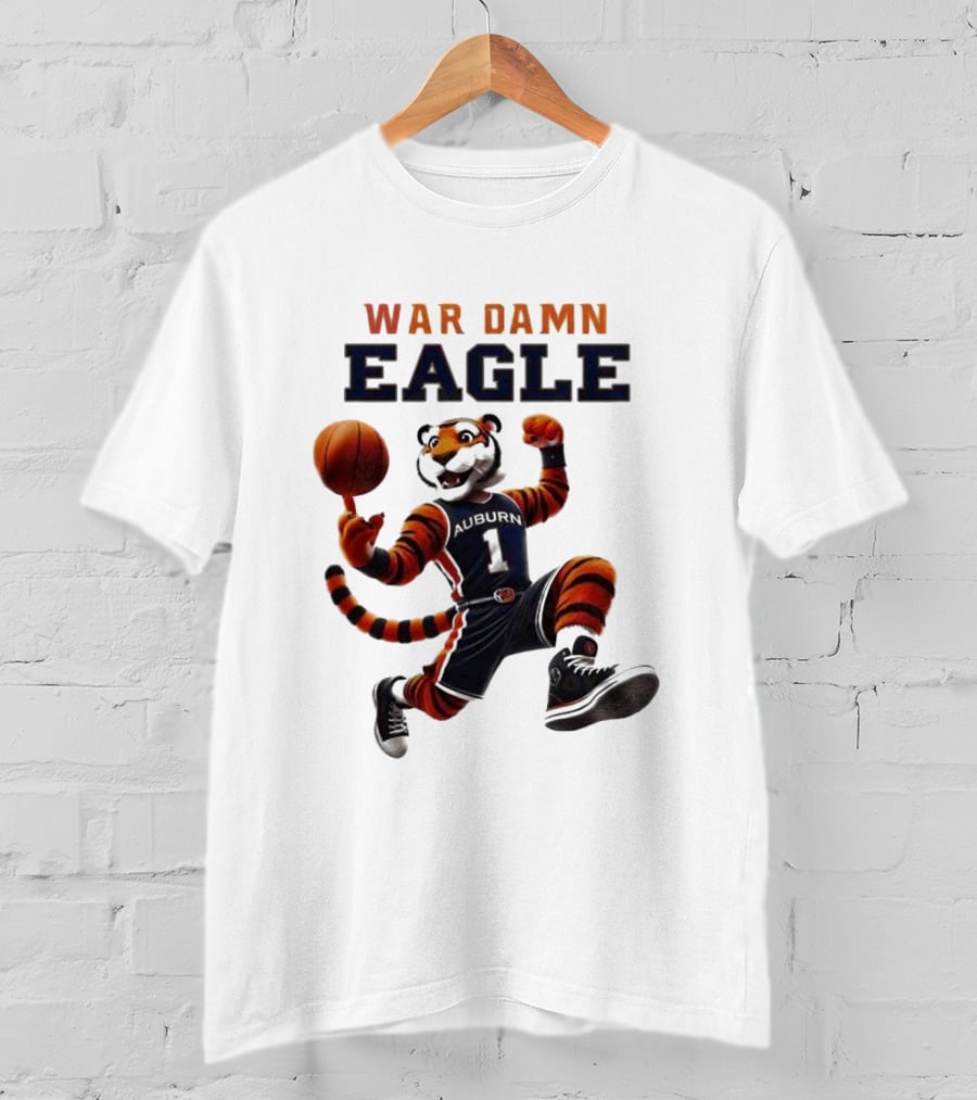Auburn Tigers War Damn Eagle 2025 Basketball Mascot NCAA T-Shirt