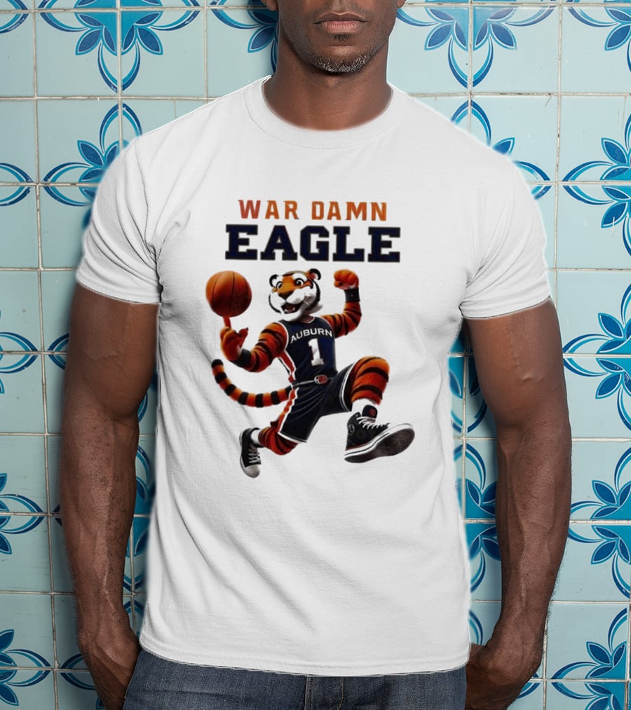 Auburn Tigers War Damn Eagle 2025 Basketball Mascot NCAA T-Shirt
