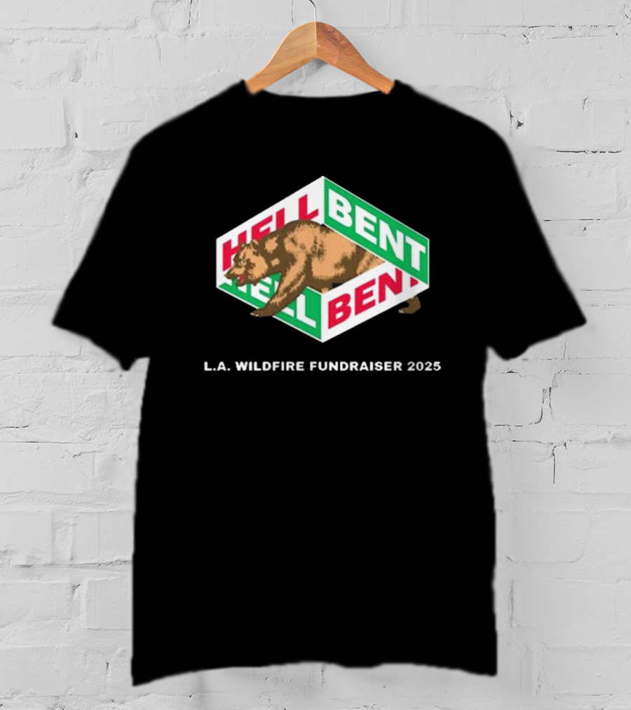 Cloonee Hellbent L.A. Wildfire Fundraiser 2025 California Republic Bear T-Shirt