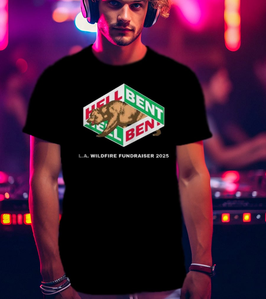 Cloonee Hellbent L.A. Wildfire Fundraiser 2025 California Republic Bear T-Shirt