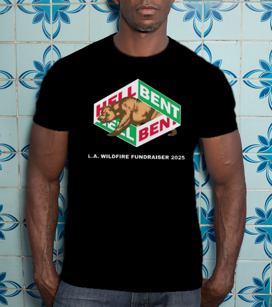 Cloonee Hellbent L.A. Wildfire Fundraiser 2025 California Republic Bear T-Shirt