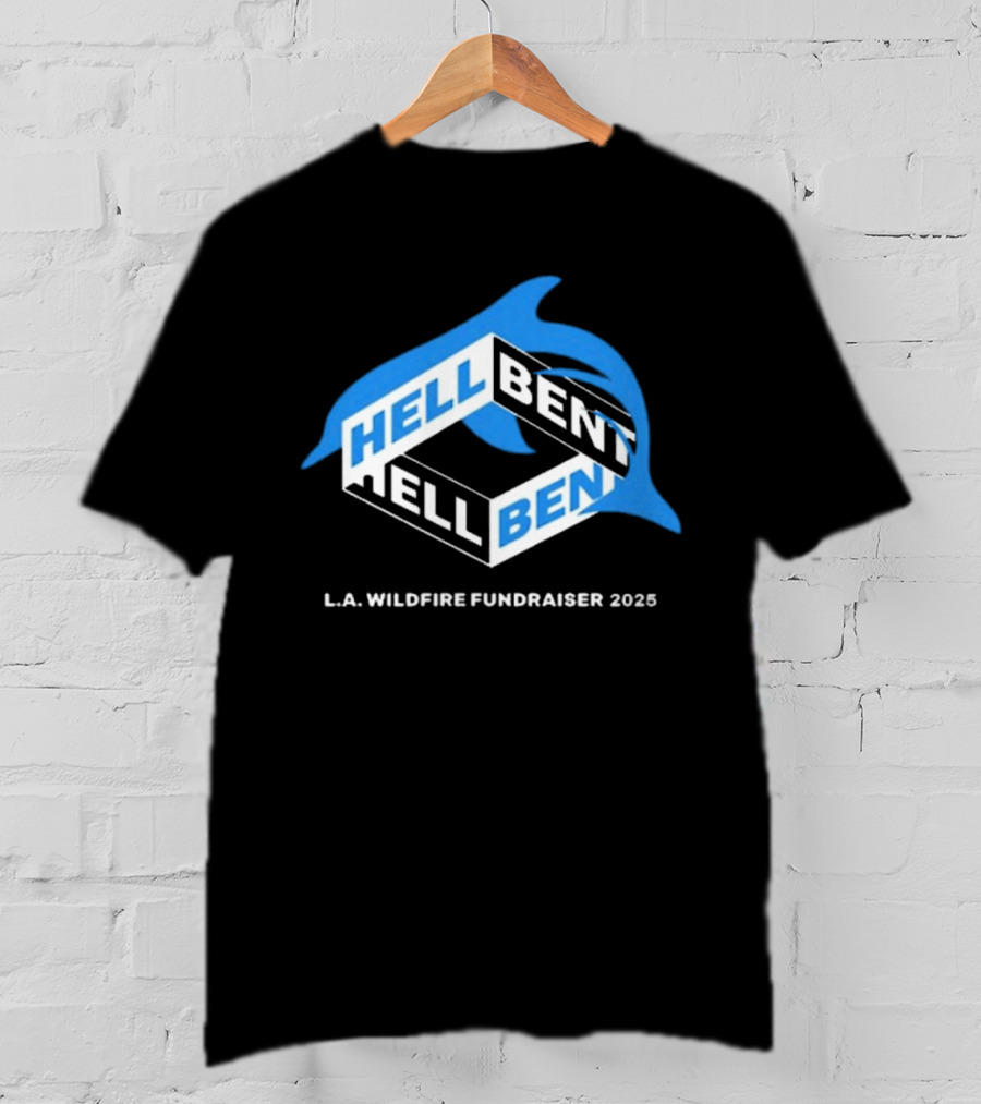 Hellbent L.A. Wildfire Fundraiser 2025 Blue Dolphin T-Shirt