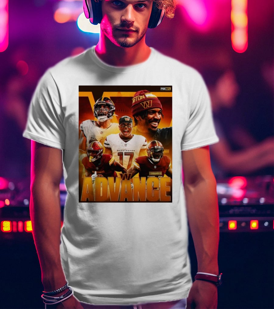 Washington Commanders Advance Sink Buccaneers Playoff Hopes FOX NFL Sports T-Shirt