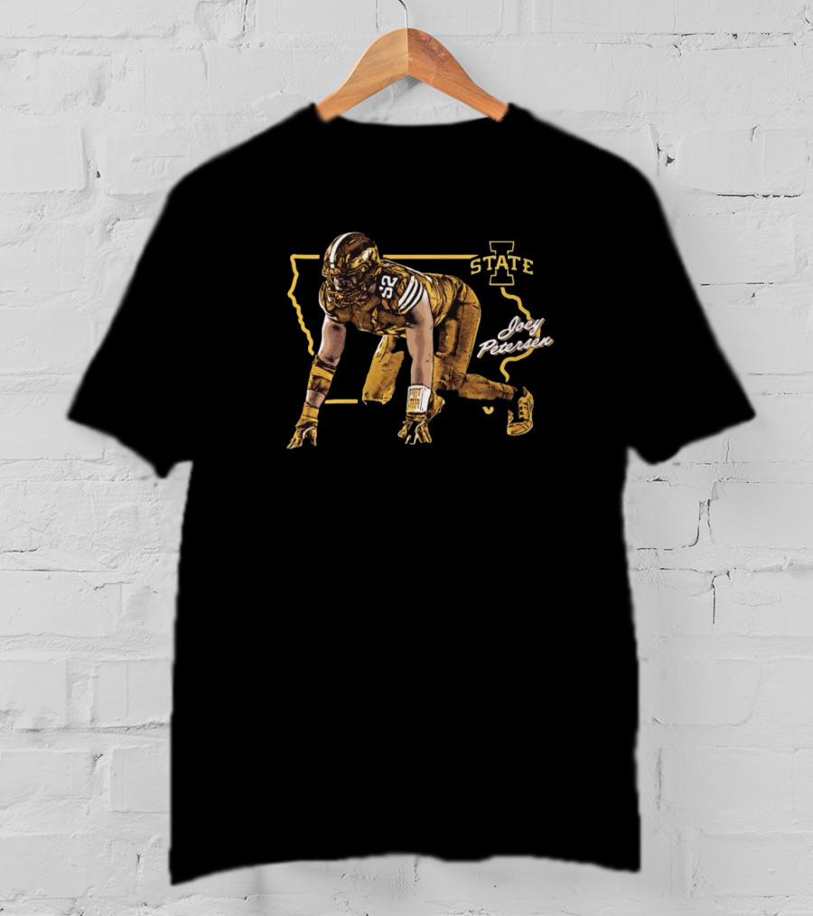 Joey Petersen Iowa State Cyclones Football Map T-Shirt