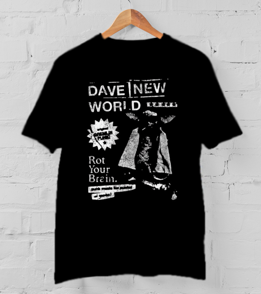 Dave New World Rot Your Brain Gremlin Punk Music Vintage T-Shirt