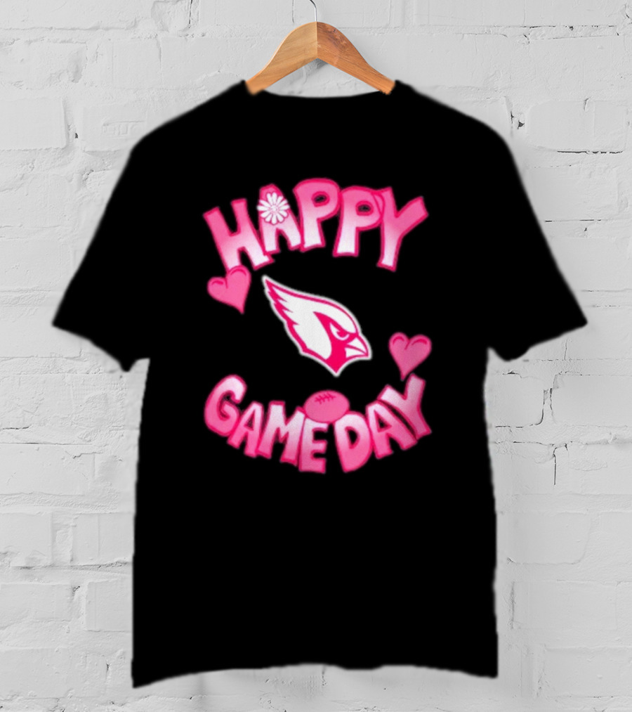 Valentine's Day Arizona Cardinals Happy Gameday 2025 Hearts T-Shirt