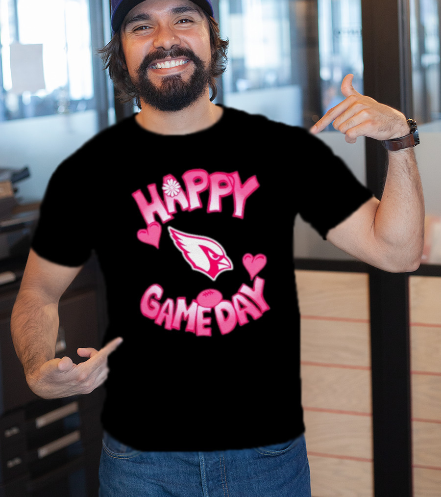 Valentine's Day Arizona Cardinals Happy Gameday 2025 Hearts T-Shirt