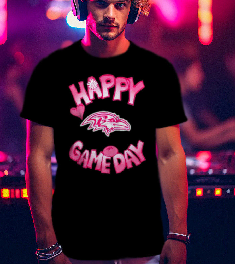 Happy Gameday Baltimore Ravens Valentine's 2025 T-Shirt