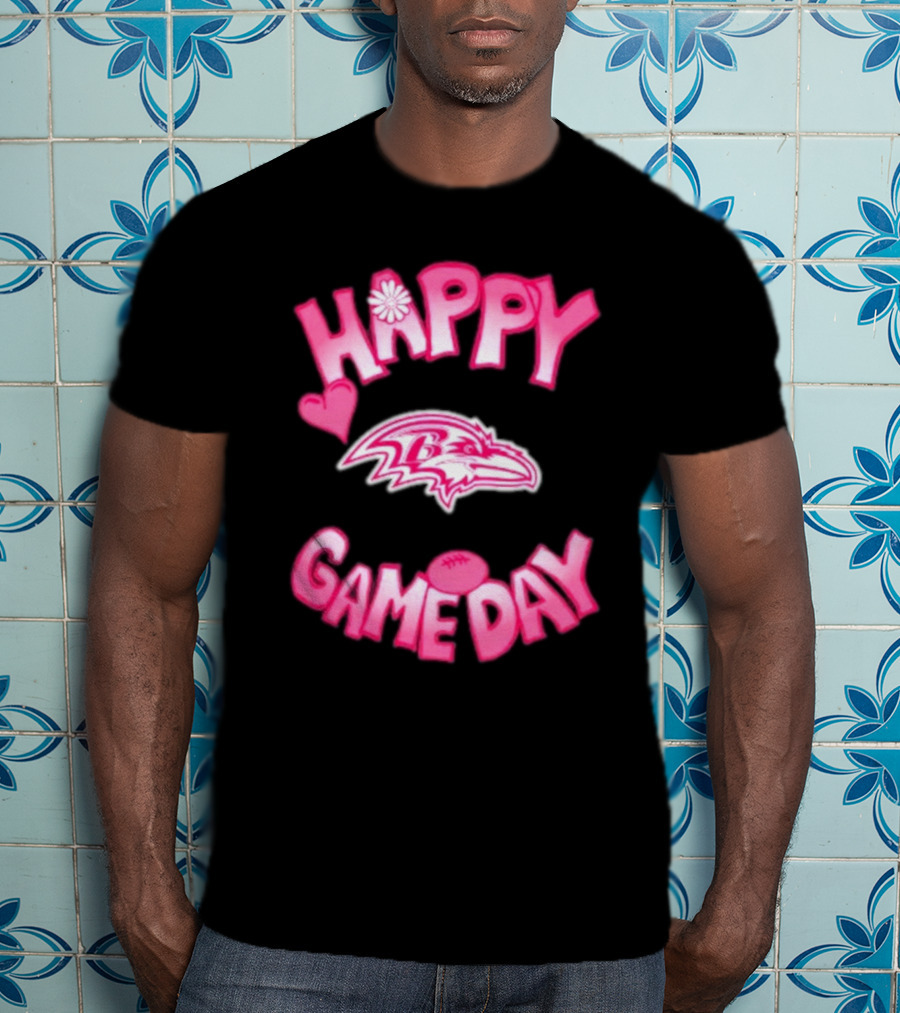 Happy Gameday Baltimore Ravens Valentine's 2025 T-Shirt
