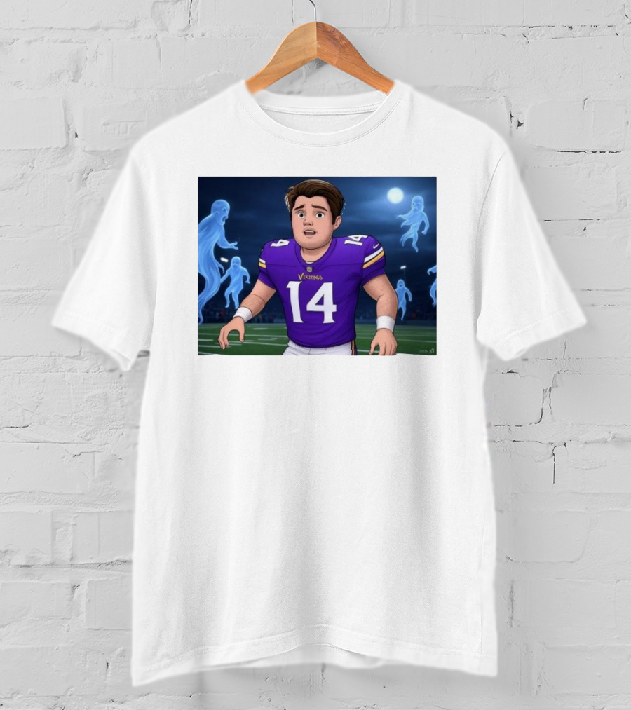 Sam Darnold Haunted By Ghosts In Minnesota Vikings NFL Jersey T-Shirt