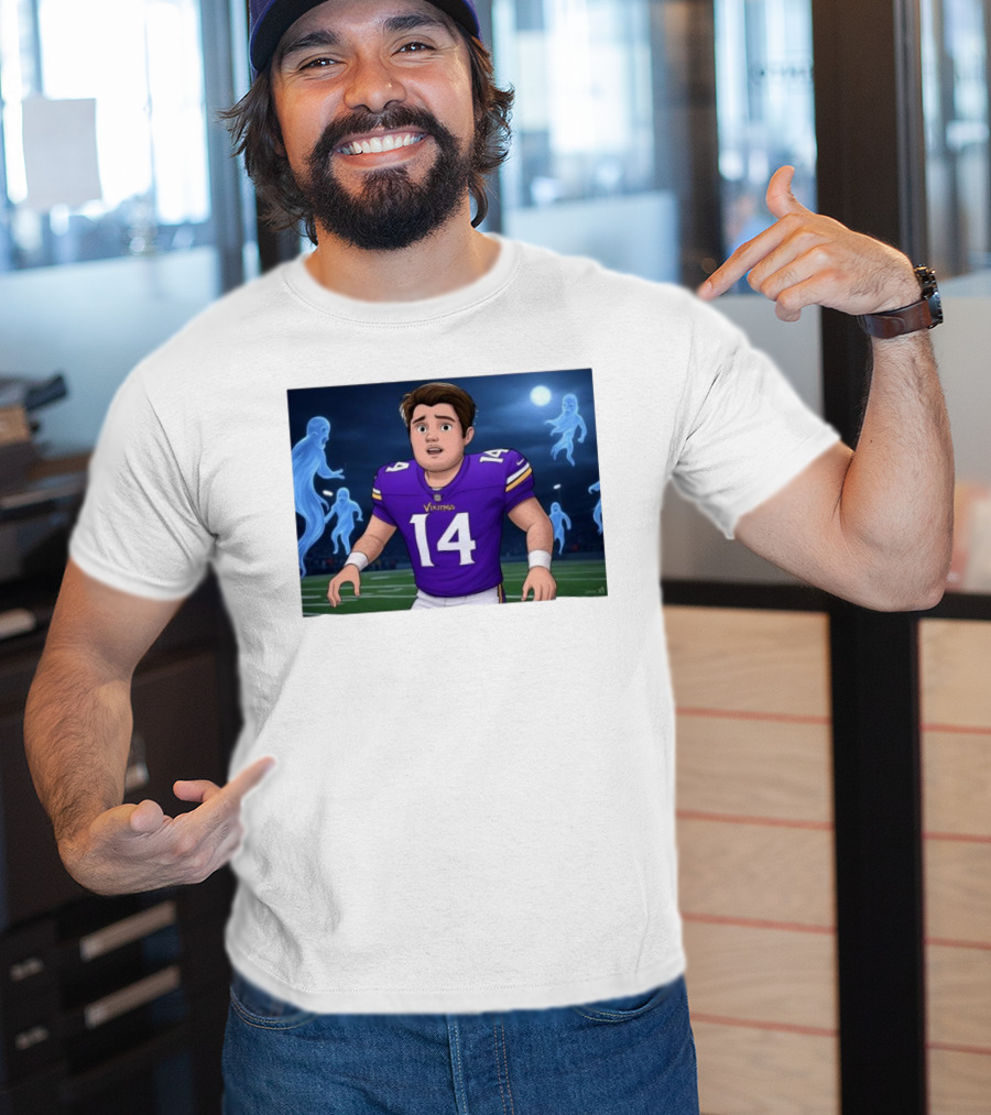 Sam Darnold Haunted By Ghosts In Minnesota Vikings NFL Jersey T-Shirt
