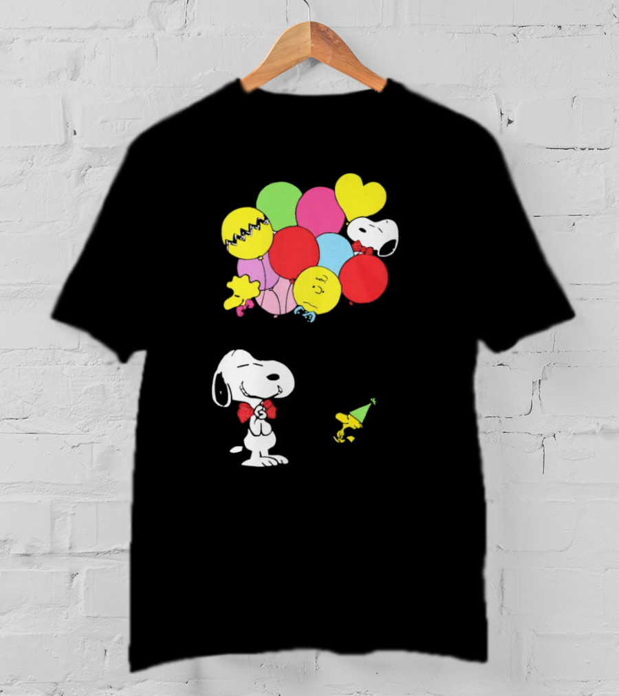 Peanuts Snoopy Woodstock Balloons Birthday T-Shirt