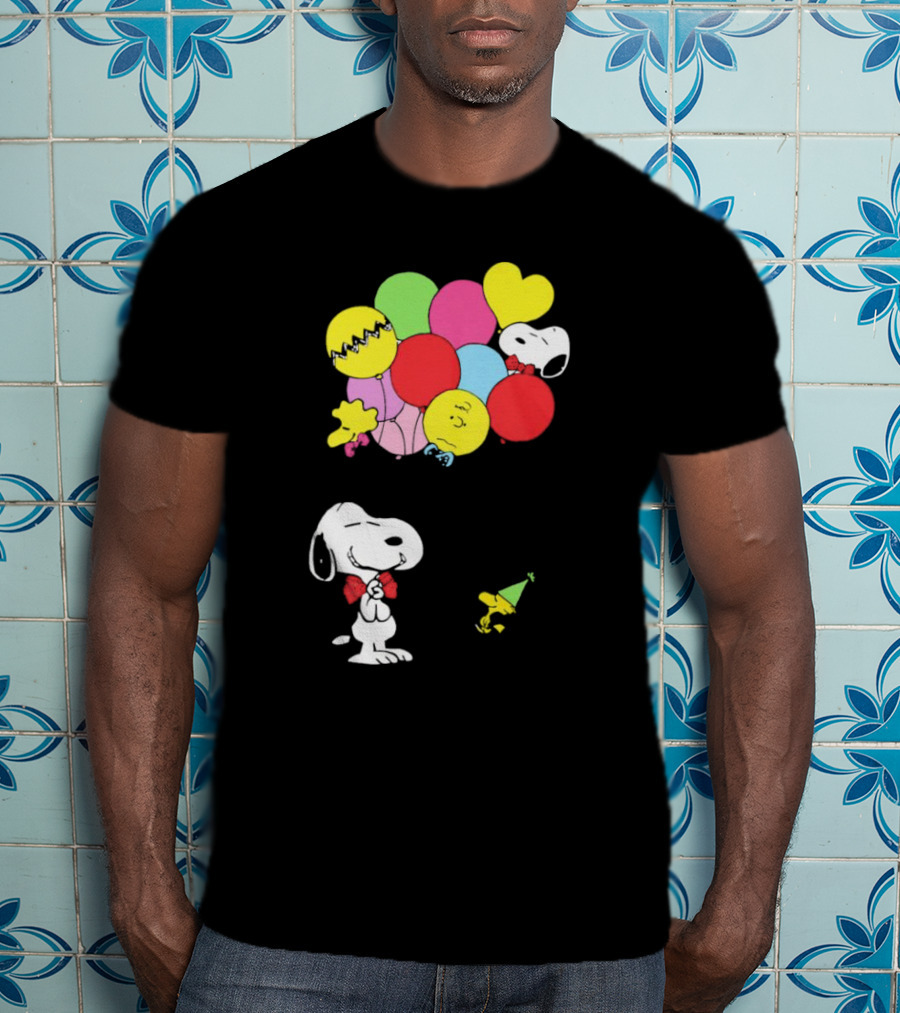 Peanuts Snoopy Woodstock Balloons Birthday T-Shirt