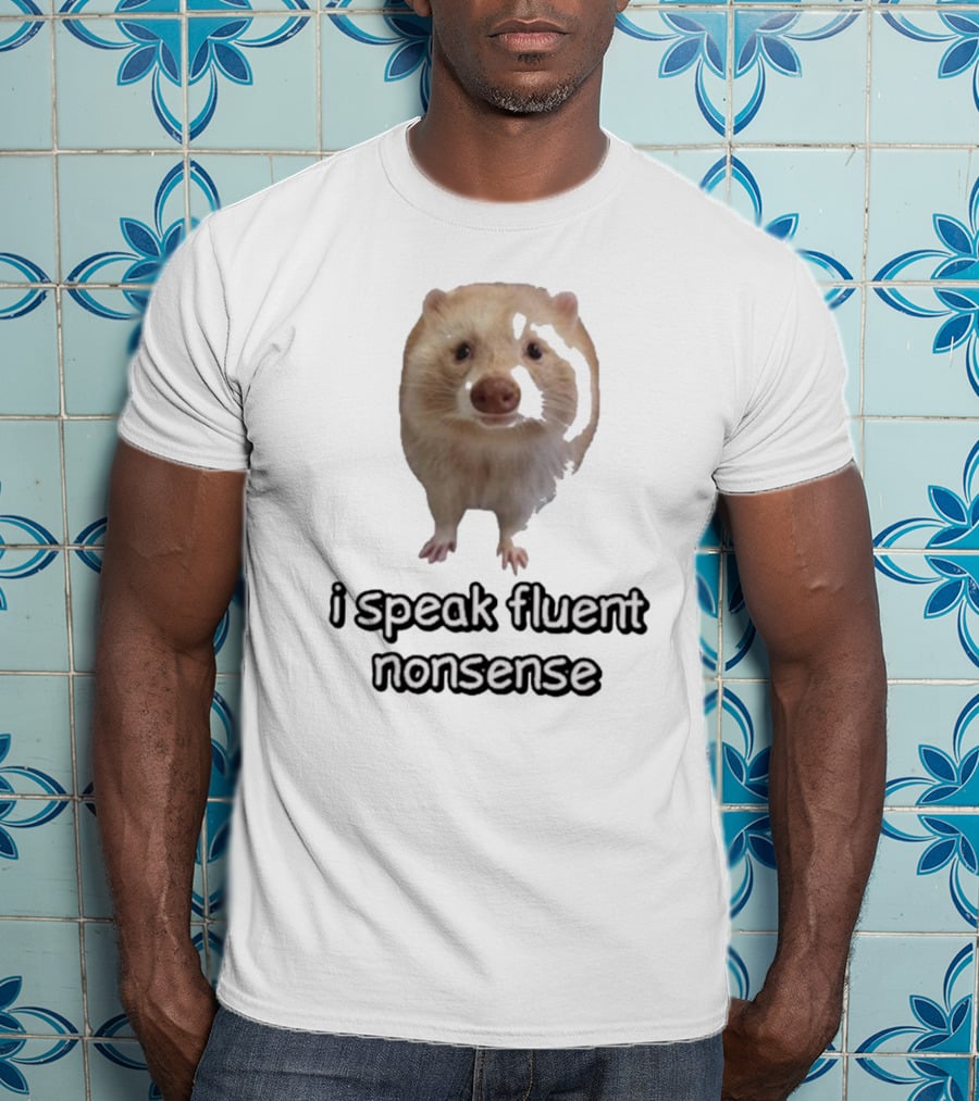 Cringey Albino Raccoon I Speak Fluent Nonsense T-Shirt