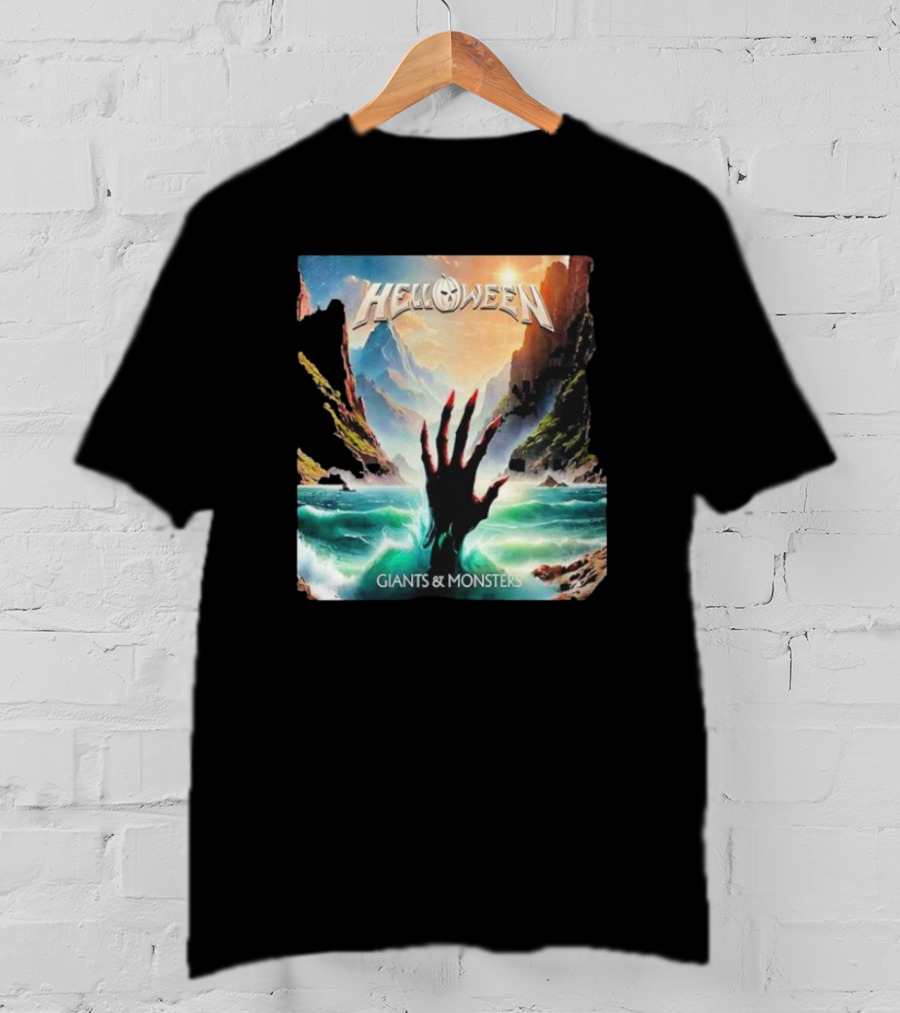 Helloween Giants & Monsters Album Art With Raising Hand In Ocean Released August 29th 2025 T-Shirt