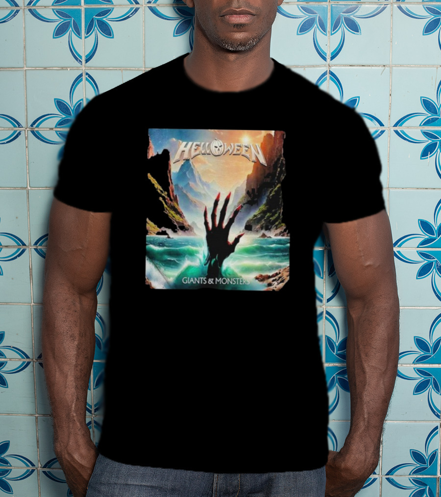 Helloween Giants & Monsters Album Art With Raising Hand In Ocean Released August 29th 2025 T-Shirt