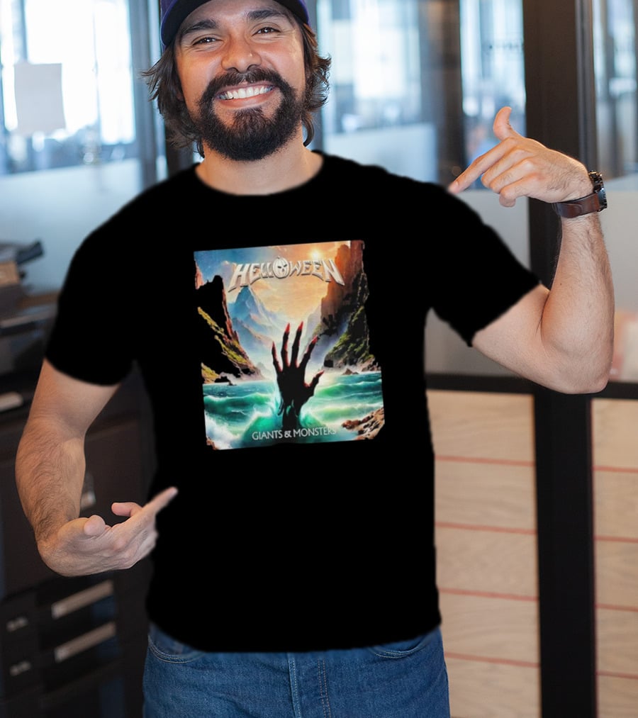 Helloween Giants & Monsters Album Art With Raising Hand In Ocean Released August 29th 2025 T-Shirt