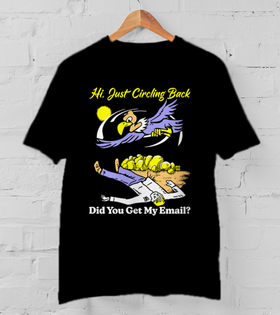 Hi Just Circling Back Did You Get My Email Cartoon Bird And Office Worker Humor T-Shirt