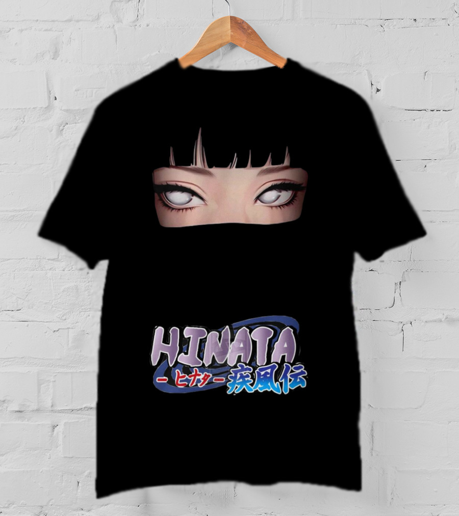 Hinata Hyuga Eyes Japanese Text Anime Style T-Shirt