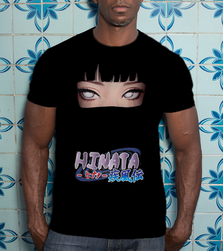 Hinata Hyuga Eyes Japanese Text Anime Style T-Shirt