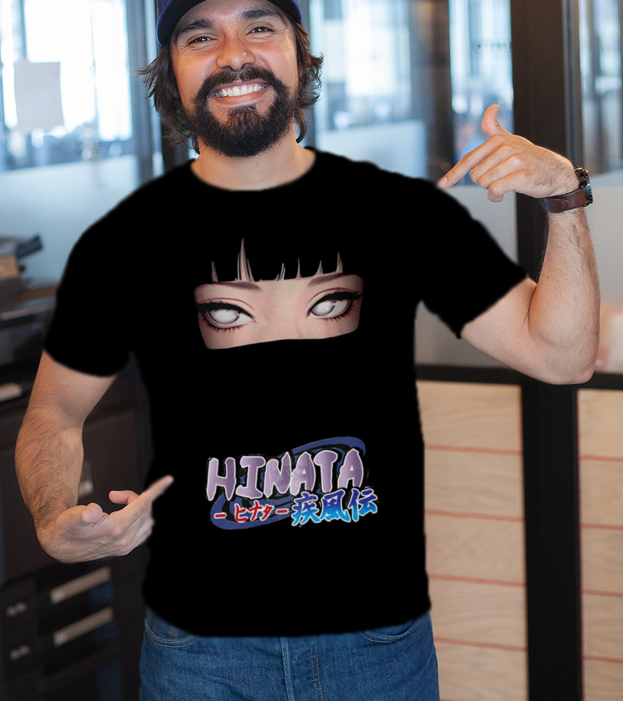 Hinata Hyuga Eyes Japanese Text Anime Style T-Shirt