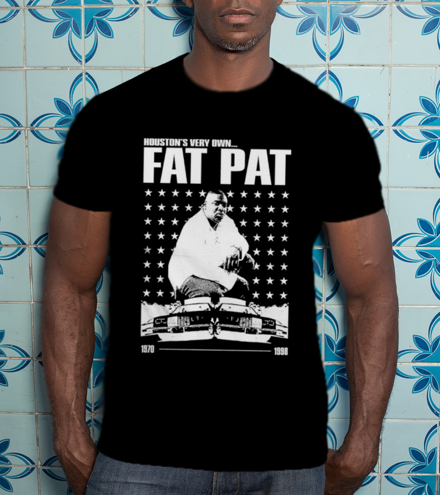 Houston’s Very Own Fat Pat 1970-1998 Featuring Star Pattern And Car Graphics T-Shirt