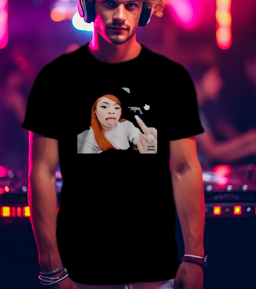 Ice Spice Tongue Out Middle Finger Iconic Gesture T-Shirt