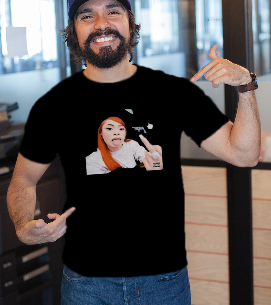 Ice Spice Tongue Out Middle Finger Iconic Gesture T-Shirt