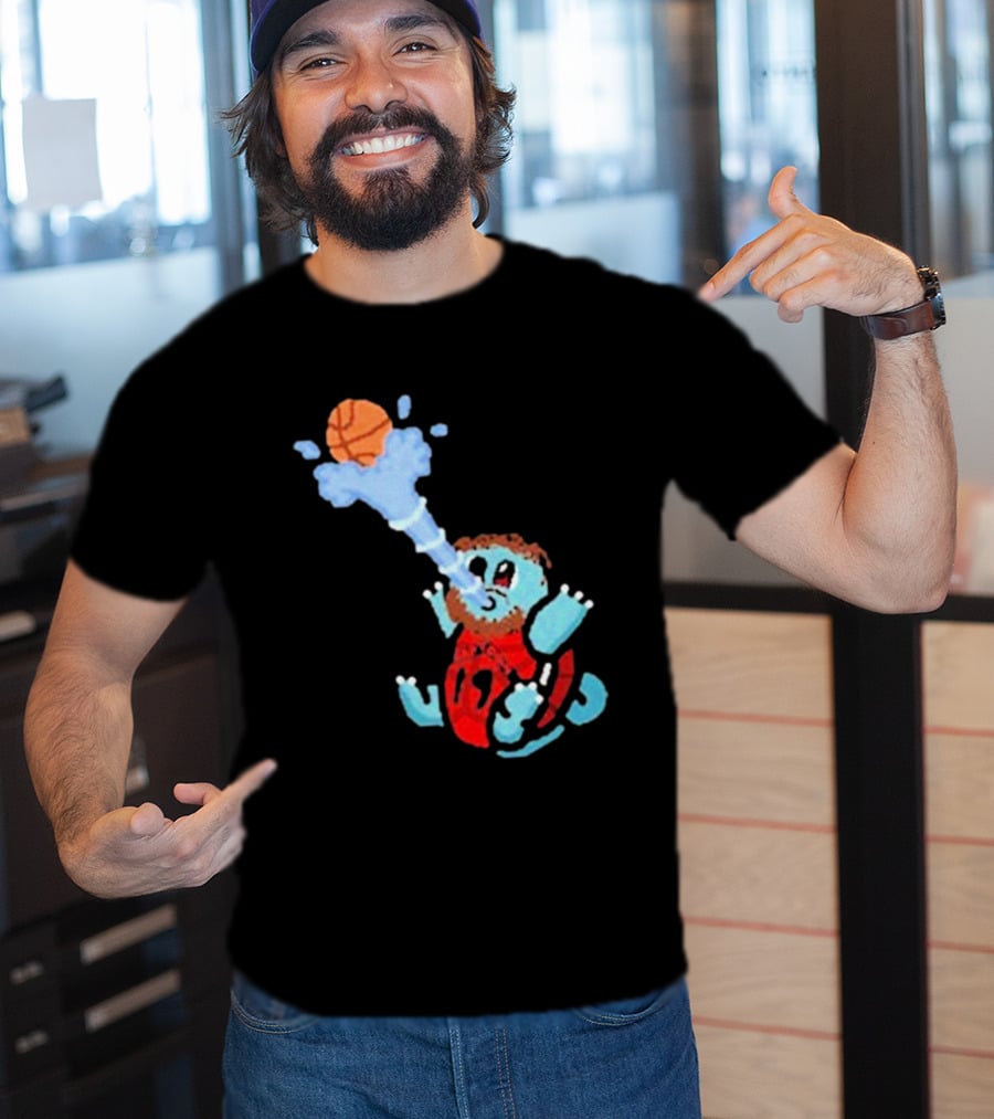 Jakob Poeltl Squirtle Toronto Raptors Basketball Fusion T-Shirt