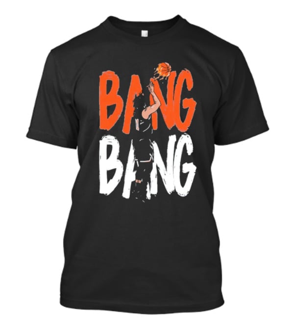 Jalen Brunson Basketball Bang Bang Orange White Combination T-Shirt