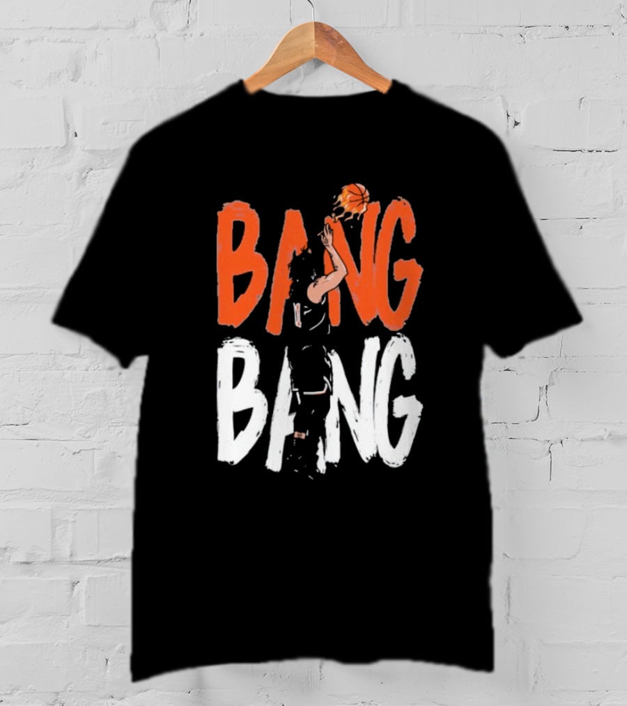 Jalen Brunson Basketball Bang Bang Orange White Combination T-Shirt