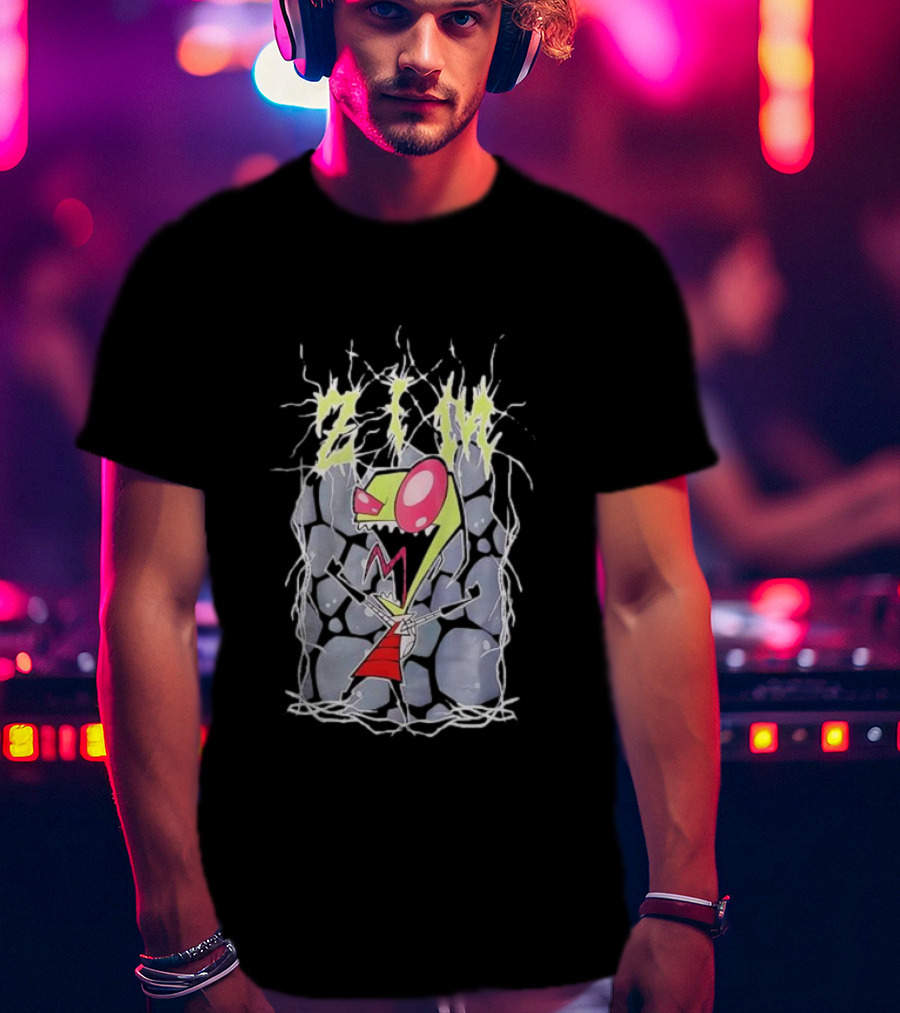 Invader Zim Rock Metal Spiky Zim Character Enthusiastic Expression T-Shirt