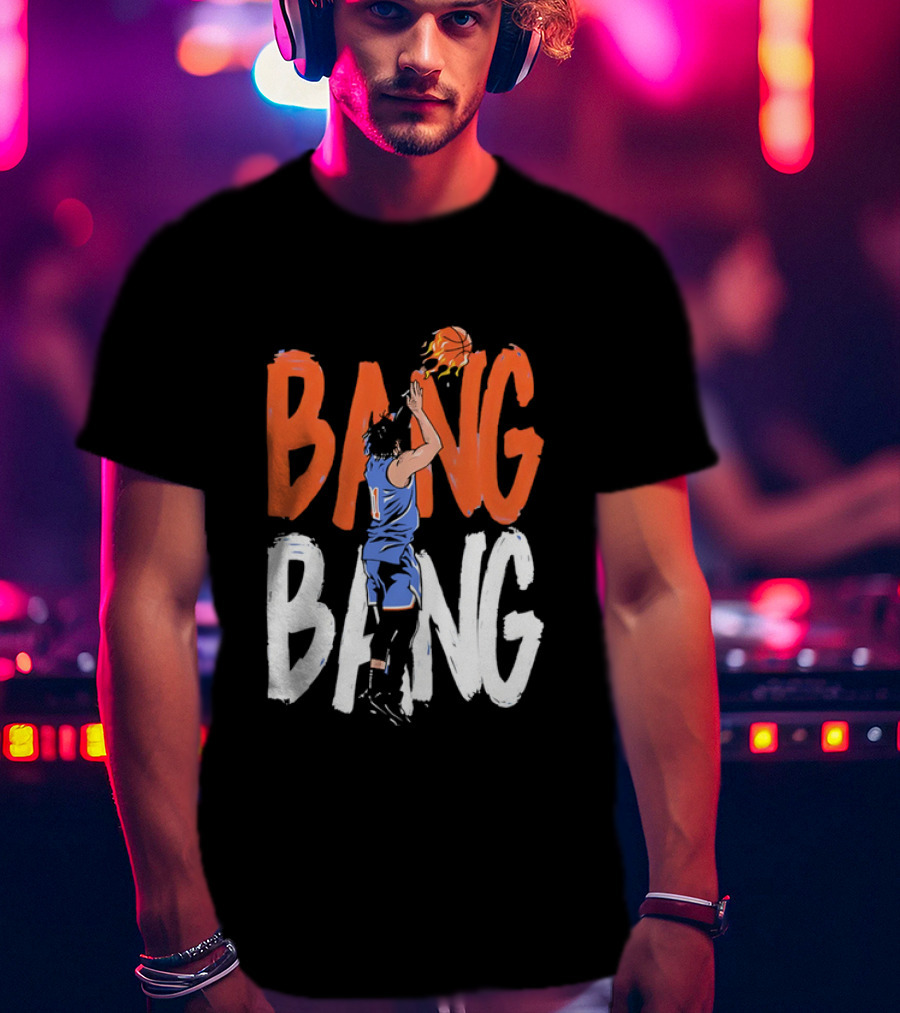 Jalen Brunson New York Knicks Bang Bang Basketball Player In Action T-Shirt