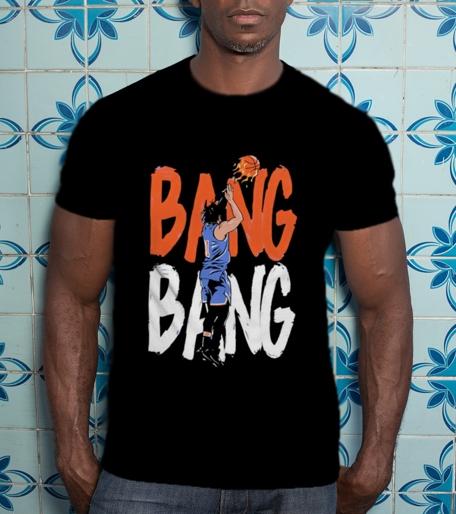 Jalen Brunson New York Knicks Bang Bang Basketball Player In Action T-Shirt