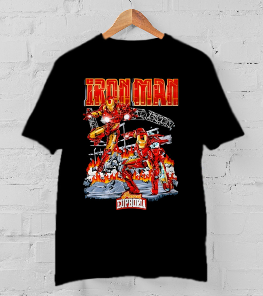 Iron Man Planet Euphoria Fiery Battle Scene T-Shirt
