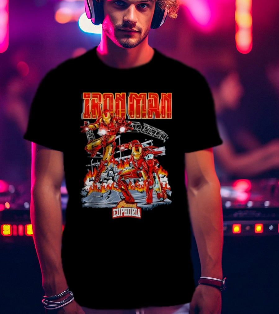 Iron Man Planet Euphoria Fiery Battle Scene T-Shirt