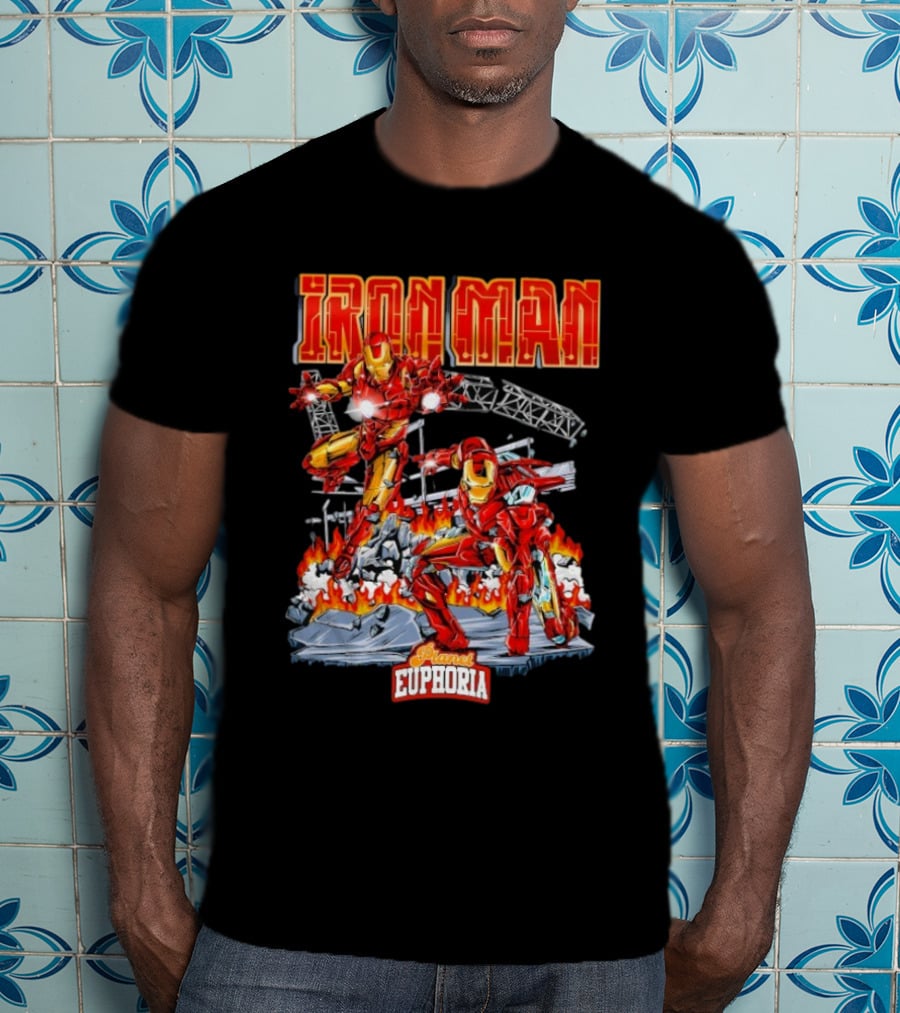 Iron Man Planet Euphoria Fiery Battle Scene T-Shirt
