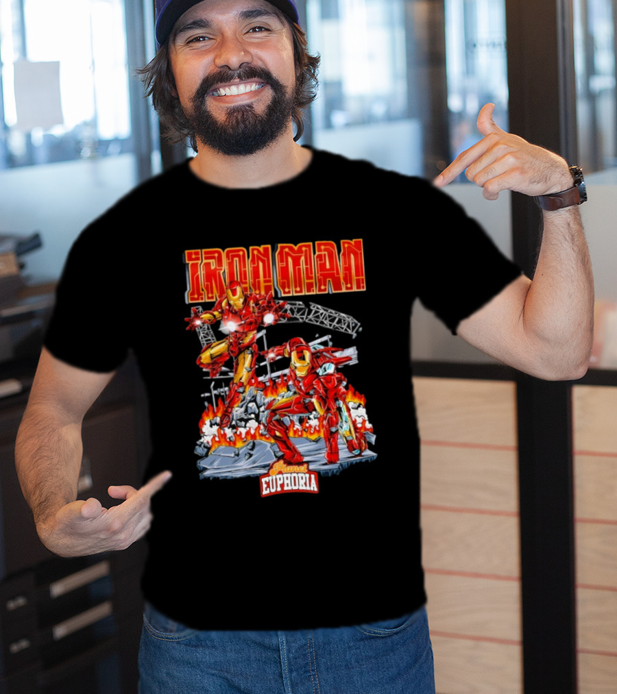 Iron Man Planet Euphoria Fiery Battle Scene T-Shirt